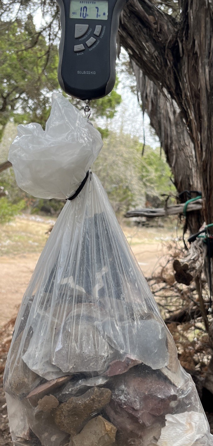 Heat Treated Variety Texas Chert/Flint spalls for making 1-5 in. Points -12 lbs.
