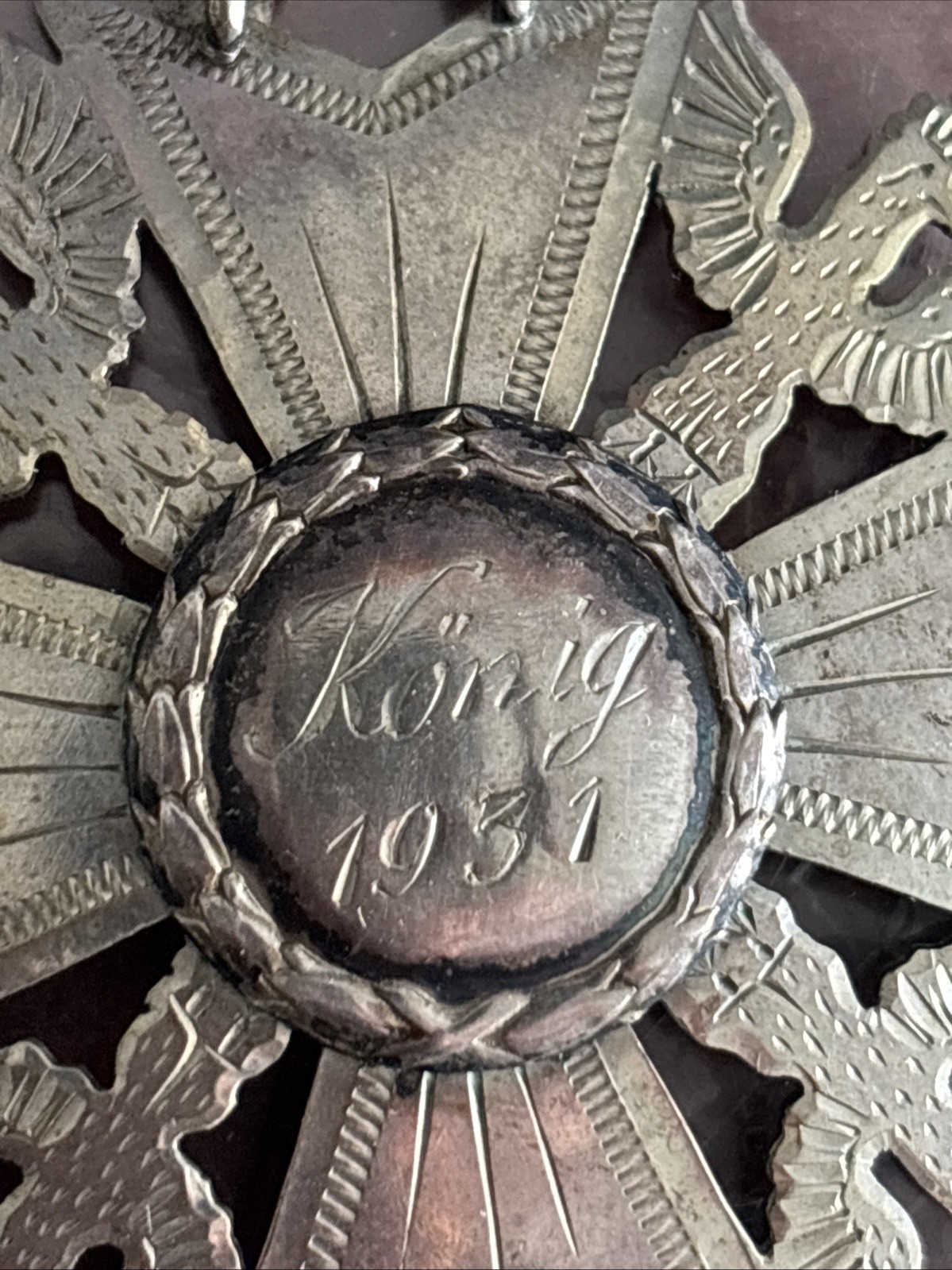 1931 800 Silver Double Maker Marked Engraved German medal