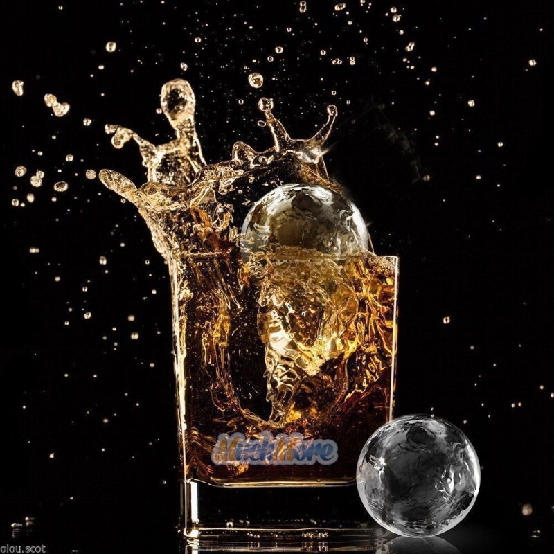 ICE Balls Maker Round Sphere Tray Mold Cube Whiskey Ball Silicone+Water Funnel