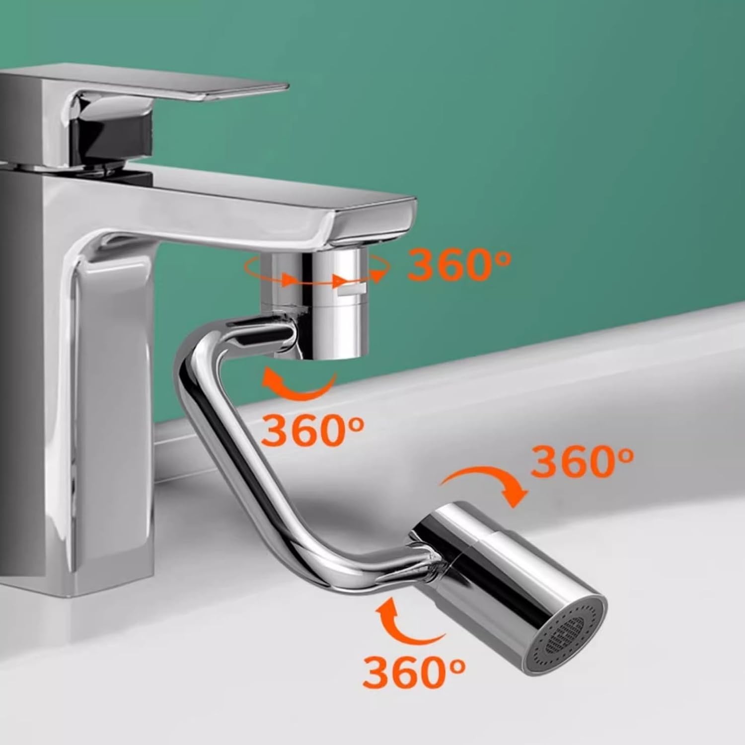 360° Rotating U Shaped Faucet Extender, Universal Faucet, Adjustable Robotic Arm