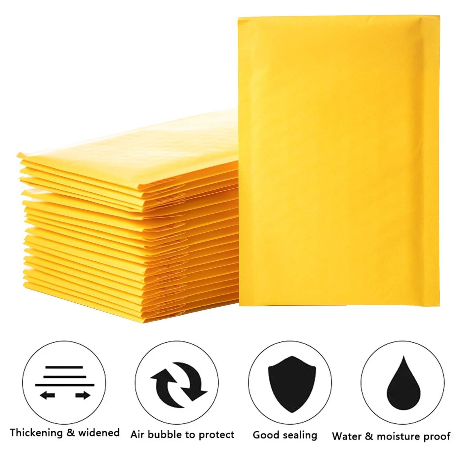 50/100/200/500 Kraft Bubble Mailers Padded Envelope Shipping Bags Seal Any Size