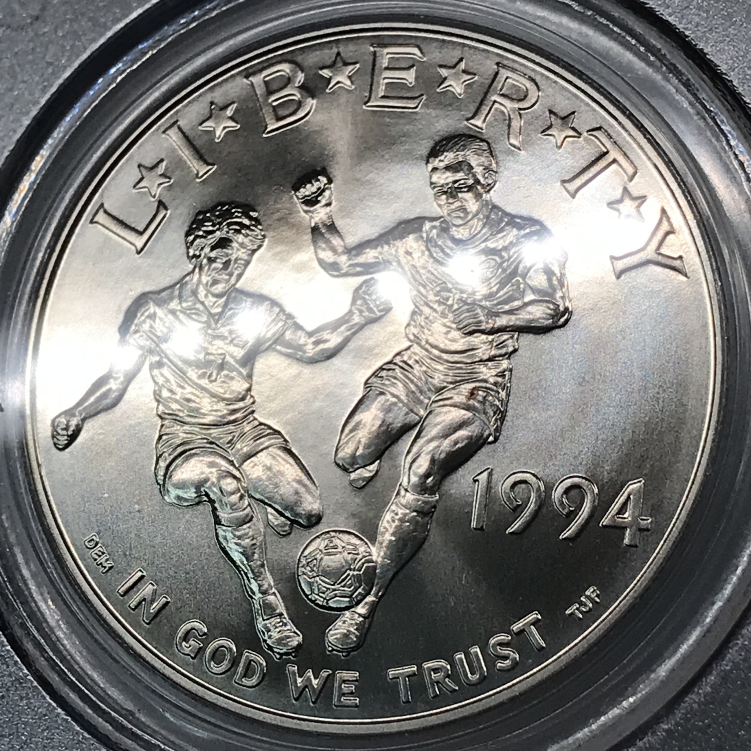 1994 D World Cup Soccer Tournament Commemorative Silver Dollar PCGS MS-70