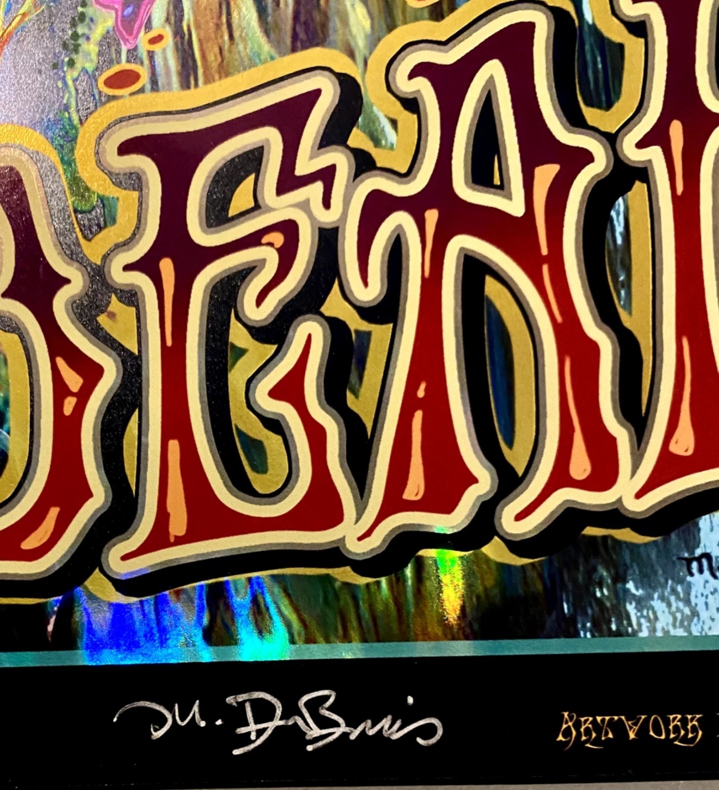 Grateful Dead Poster Mike DuBois Fare Thee Well Foil Hologram Art Golden Road 50