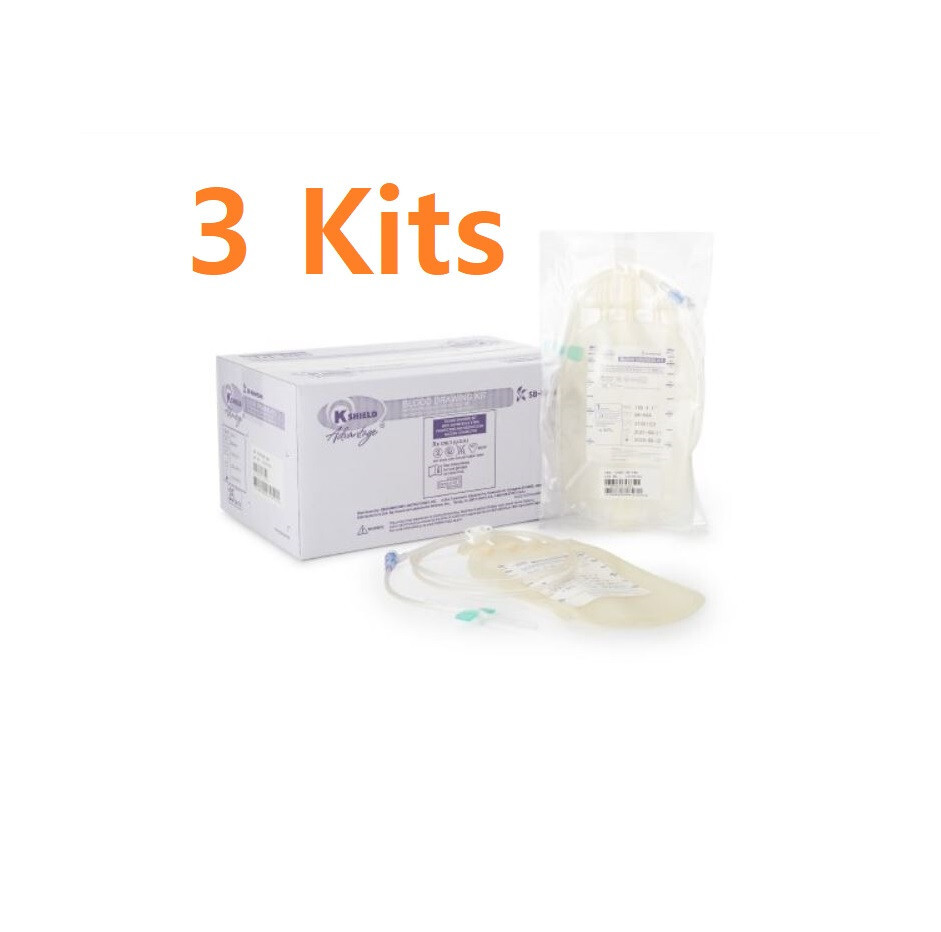 K-Shield Advantage Blood Draw Kit 600 mL with Collection Bag #BK-64A, 3 Count