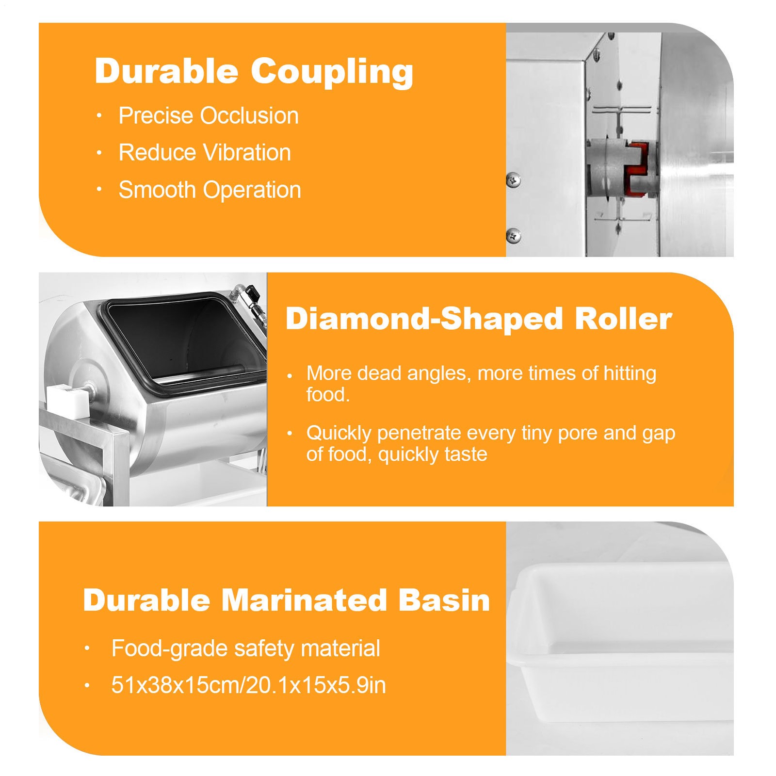 18L Meat Tumbler Marinator Vacuum Pump Curing Rolling Kneading Machine