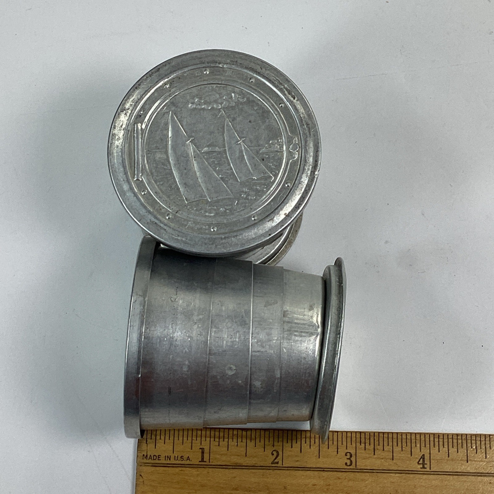 Metal Collapsible Cup Lot Sail Boat Logo Travel Camping