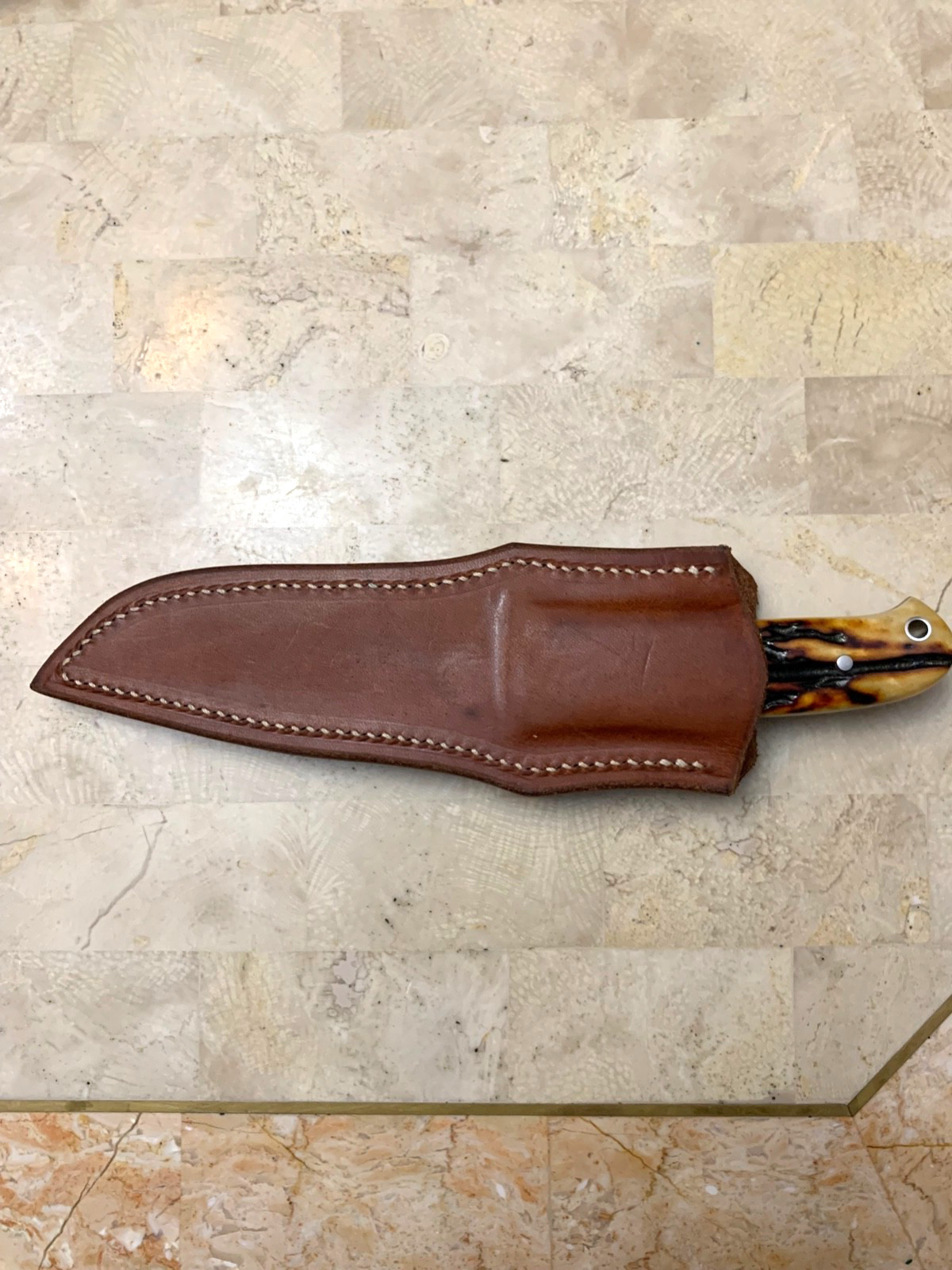 John Young Ephraim UT Bob Loveless Style Beautiful Stag Handle Sheath Never Used