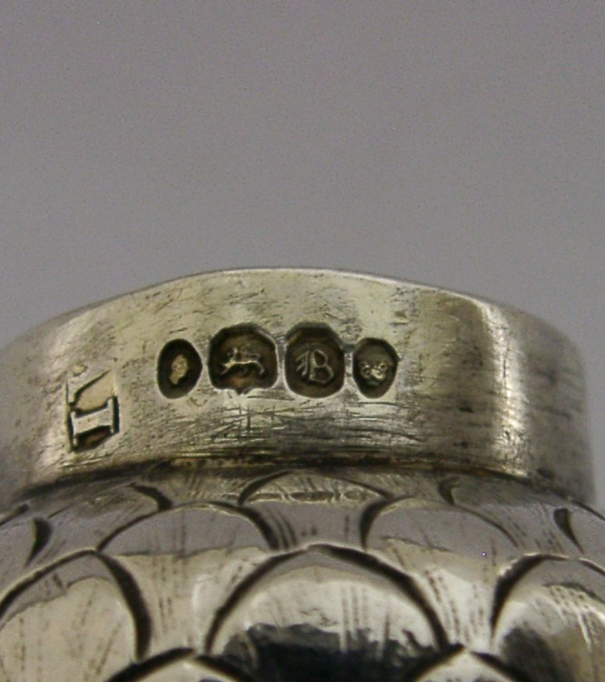 RARE WILLIAM IV STERLING SILVER SCOTTISH THISTLE POUNCE POT 1837 ANTIQUE 66g