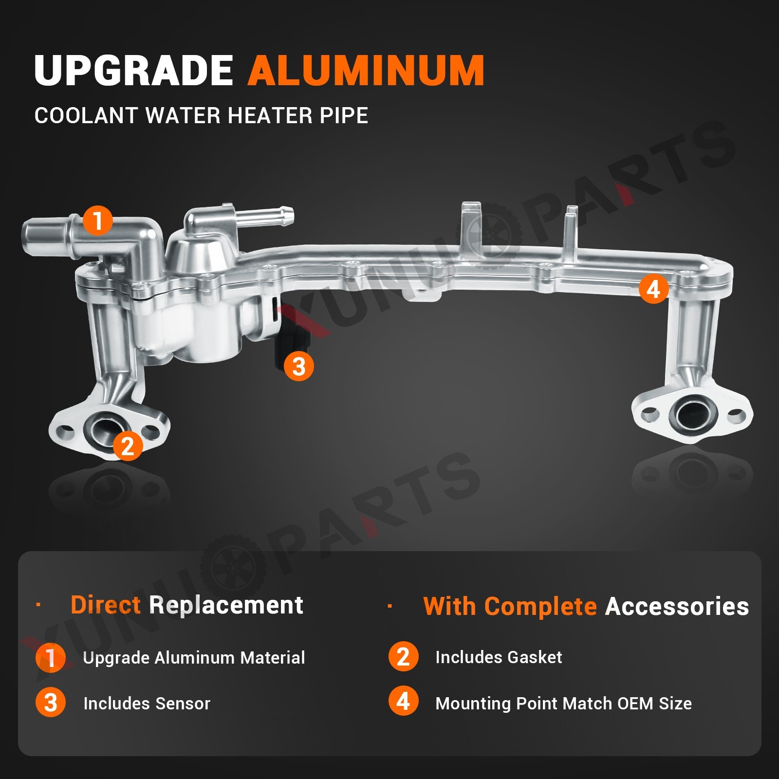 Upgraded Rear Coolant Crossover Heater Pipe for 2010-2020 Jaguar Land Rover 5.0L
