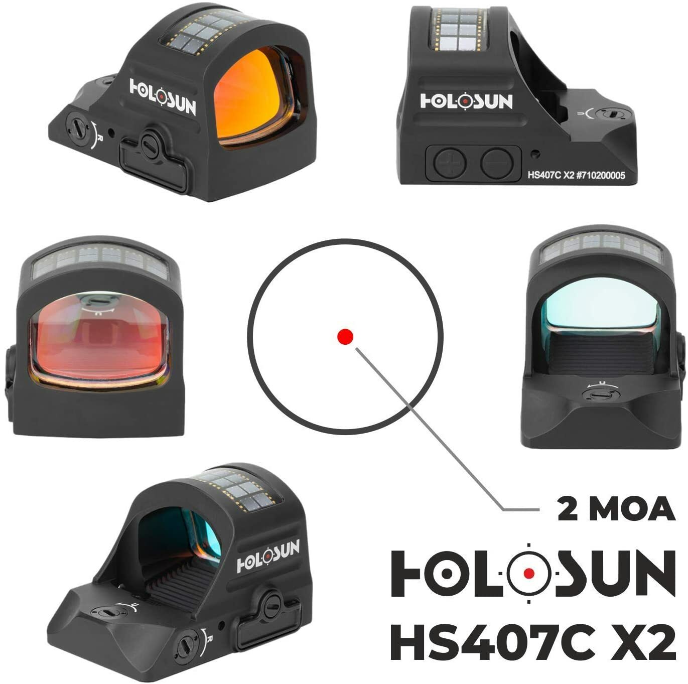 Holosun HS407C X2 2 MOA Red Dot Open Reflex Sight