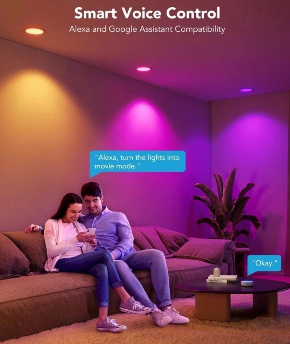 Govee Smart Recessed Lighting 4 Inch RGBWW Wi-Fi Bluetooth 4-Pack