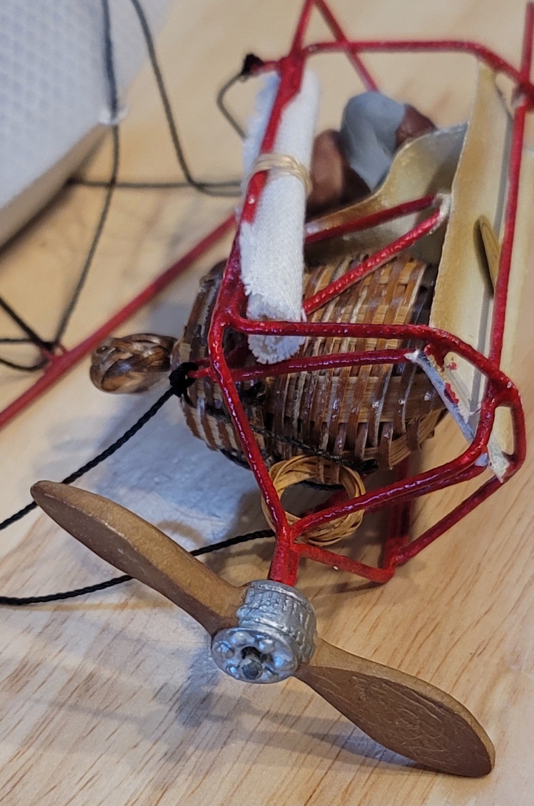 9.5" Steampunk Zeppelin, Airship Blimp Hanging Mobile Pilot Map Basket Propeller