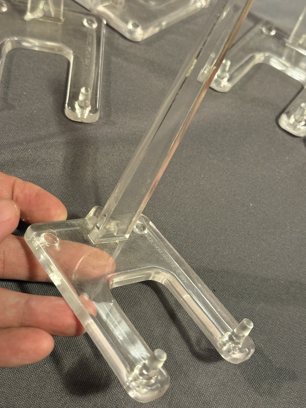 Lot of 5 Clear Acrylic Lucite Easel Plate Platter and Painting Display Stand