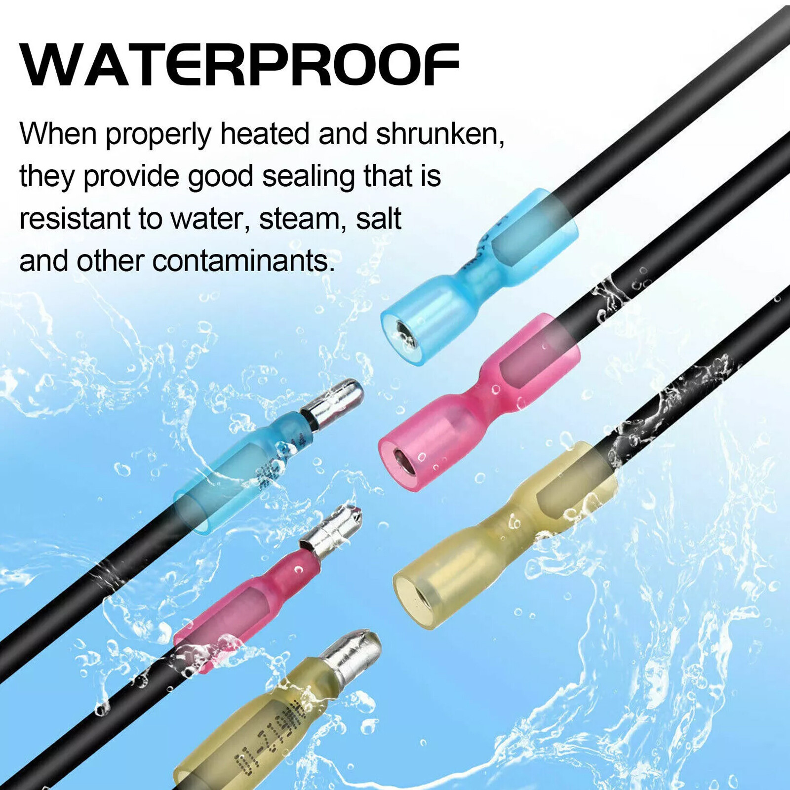 200pcs Heat Shrink Bullet Wire Connectors 22-10AWG Male Female Crimp Terminals