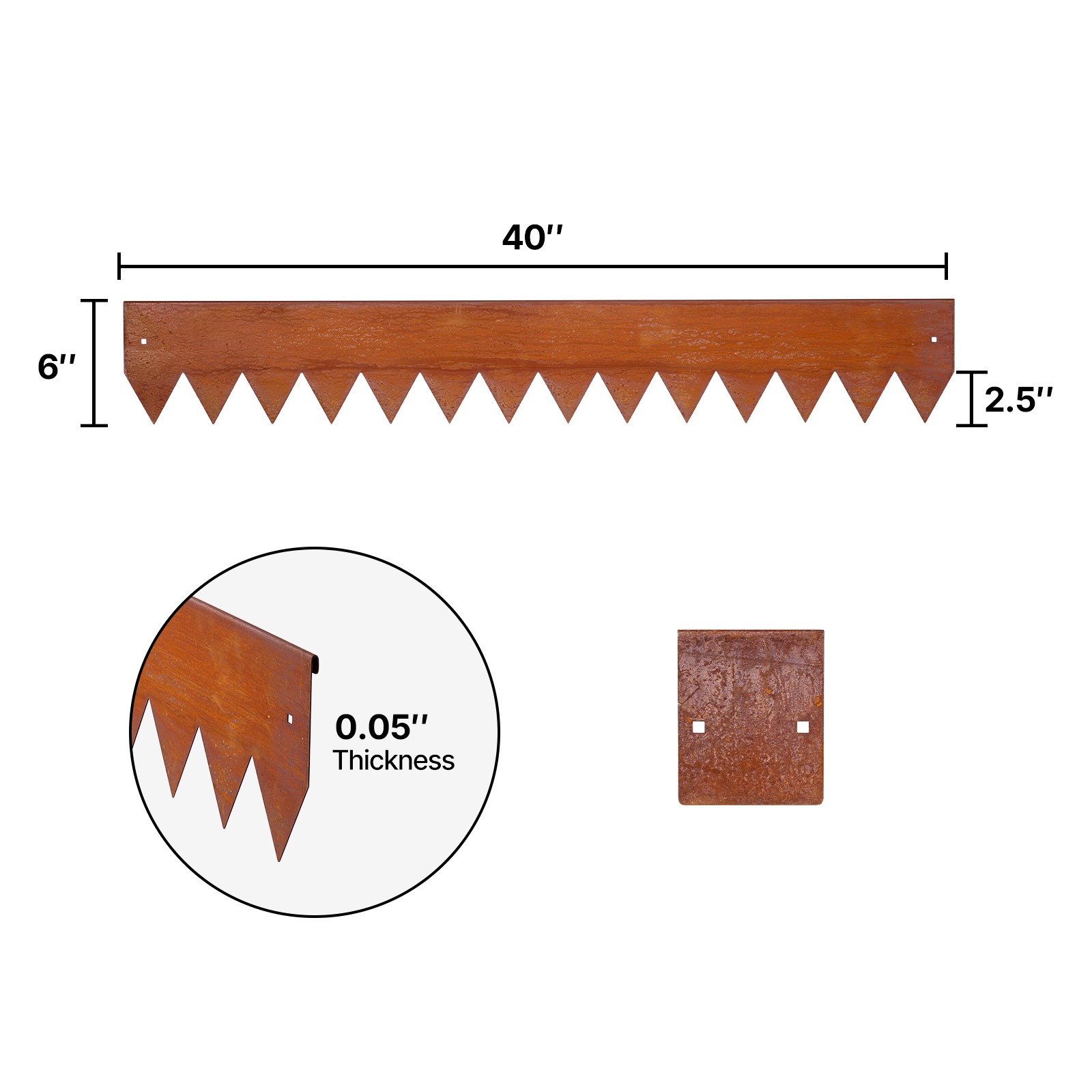 Uimoso Corten Steel Garden Edging 40 x 6 in Flexible Metal Landscape Border