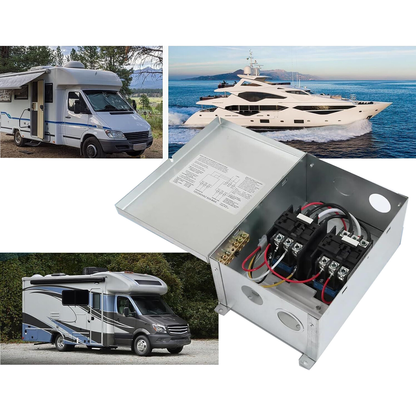 50A RV Automatic Transfer Switch for RVs Speedboats Home Standby Generator Power
