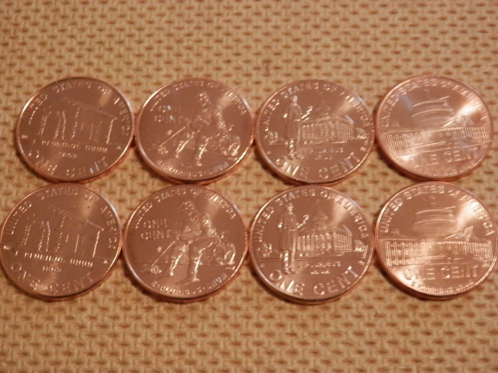 Complete Set Lincoln Bicentennial 2009 Cent Penny P & D From Mint Rolls 8 Coins