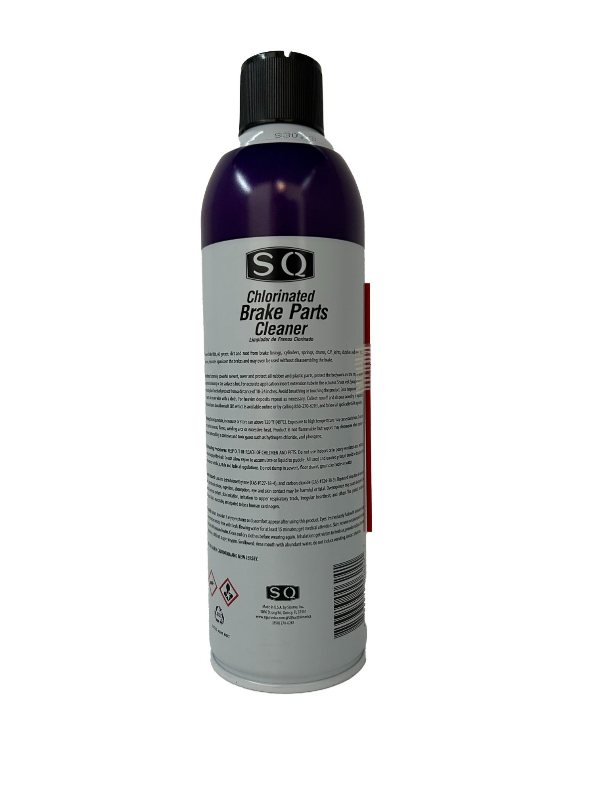 SQ Non Flammable Brake Cleaner, 19 oz per can, Not for use in CA and NJ