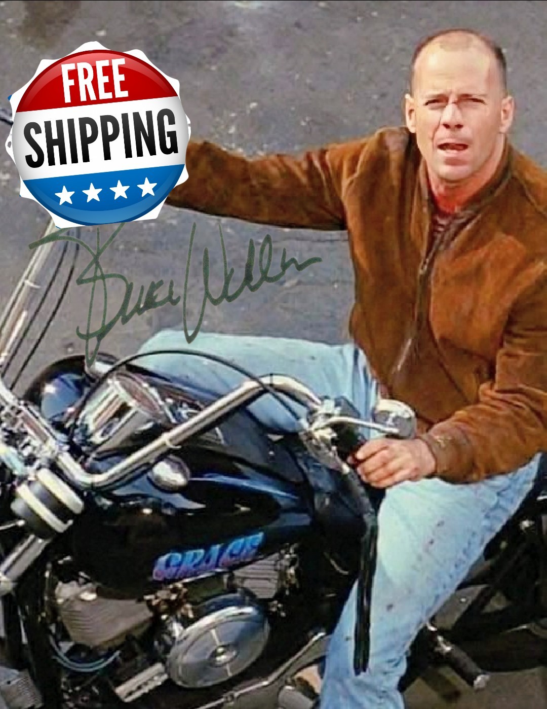 BRUCE WILLIS - Pulp Fiction Autographed Signed 8x10 reprint Photo Free Shipping