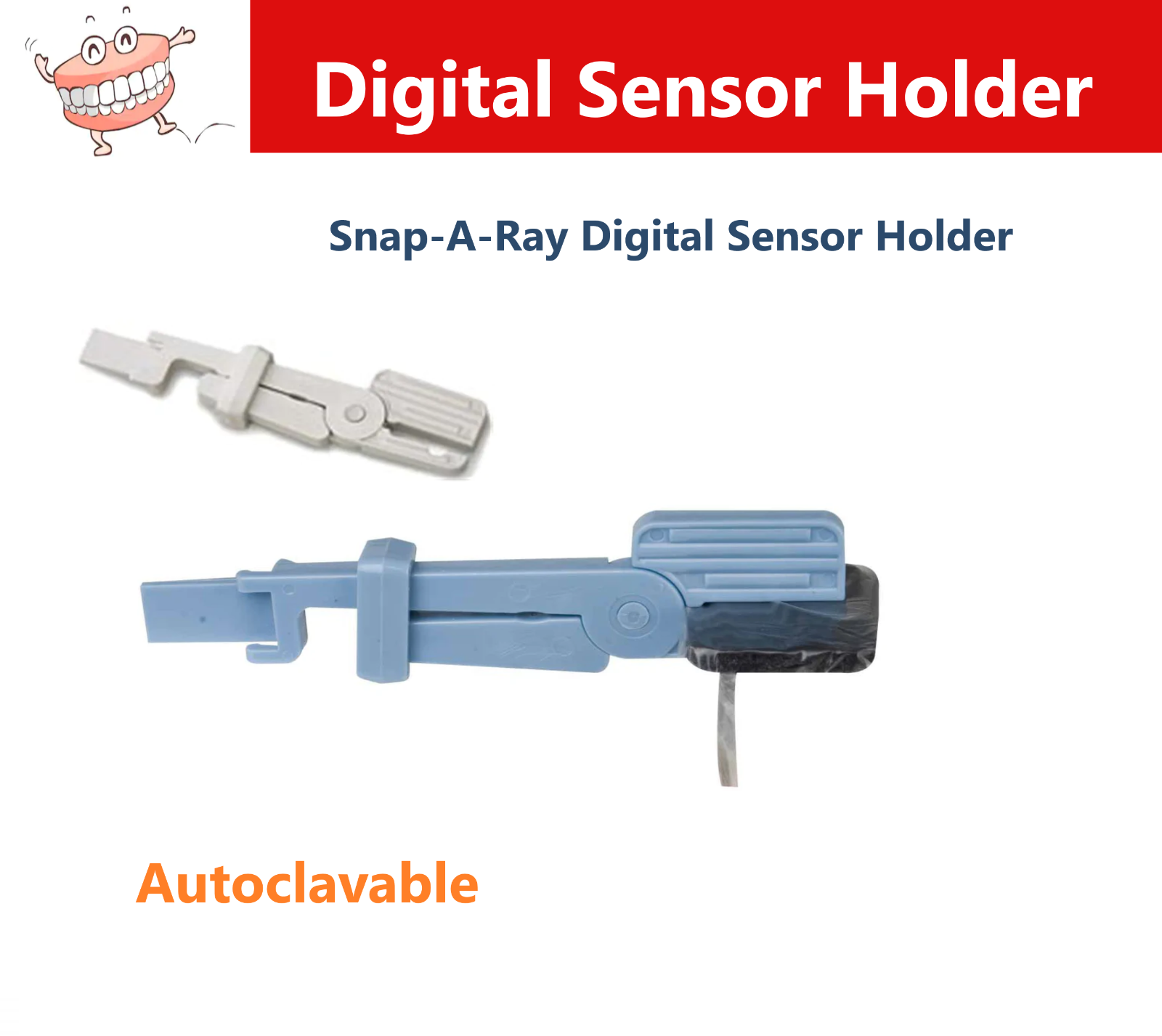Dental Snap-A-Ray Digital Sensor Holder Autoclavable, 3/Pack Grey or Blue