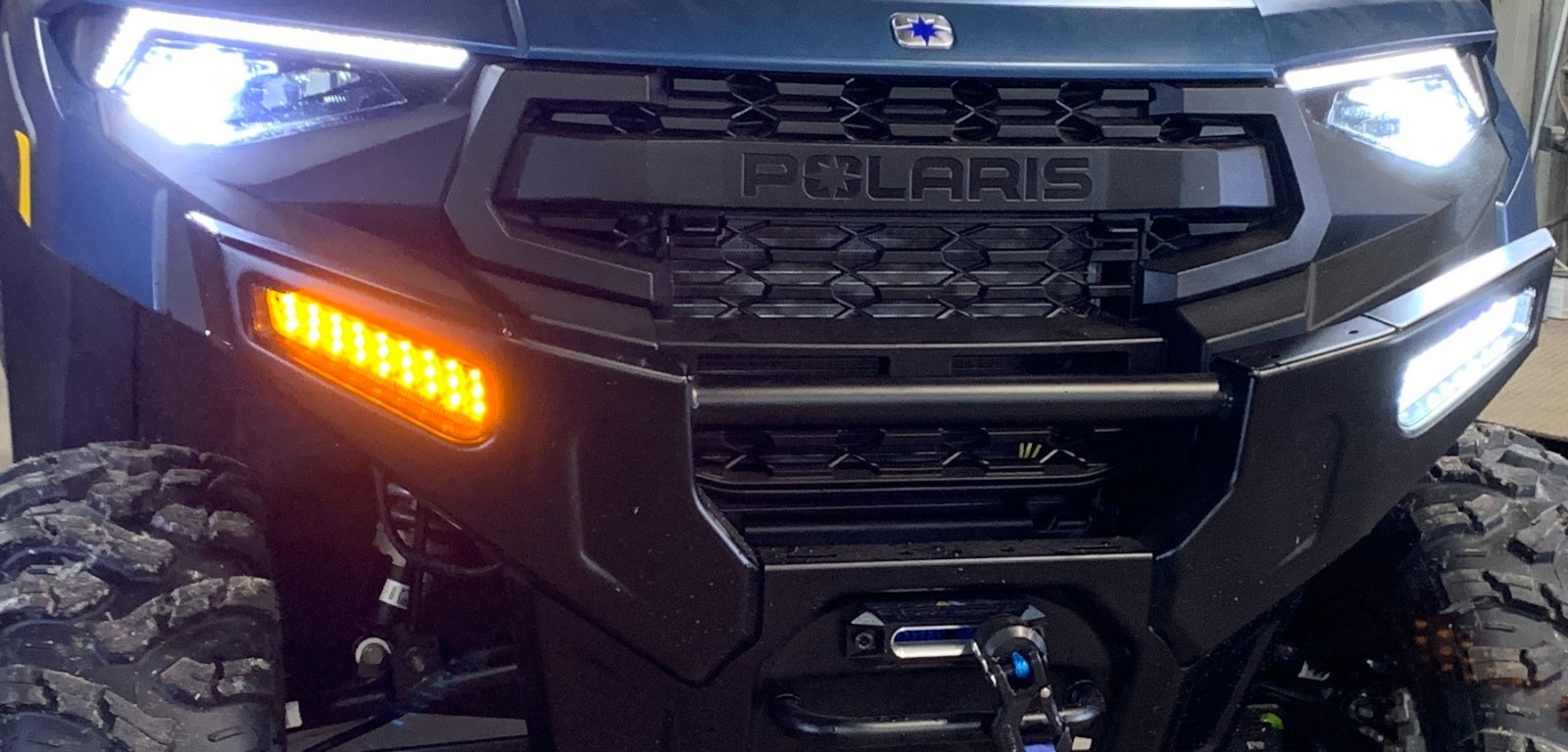 No Hole Drill Turn Signal Kit 25 Polaris Ranger XP1000 Street Legal Plug & Play