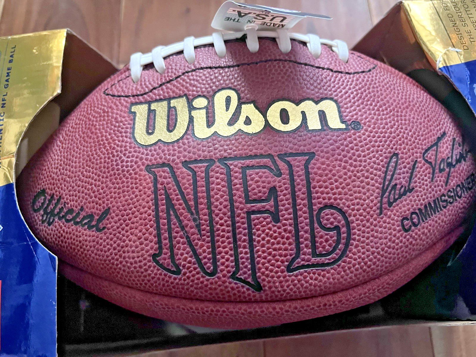 NEW WILSON OFFICIAL NFL PRO GAME BALL LEATHER FOOTBALL - Paul Tagliabue - READ