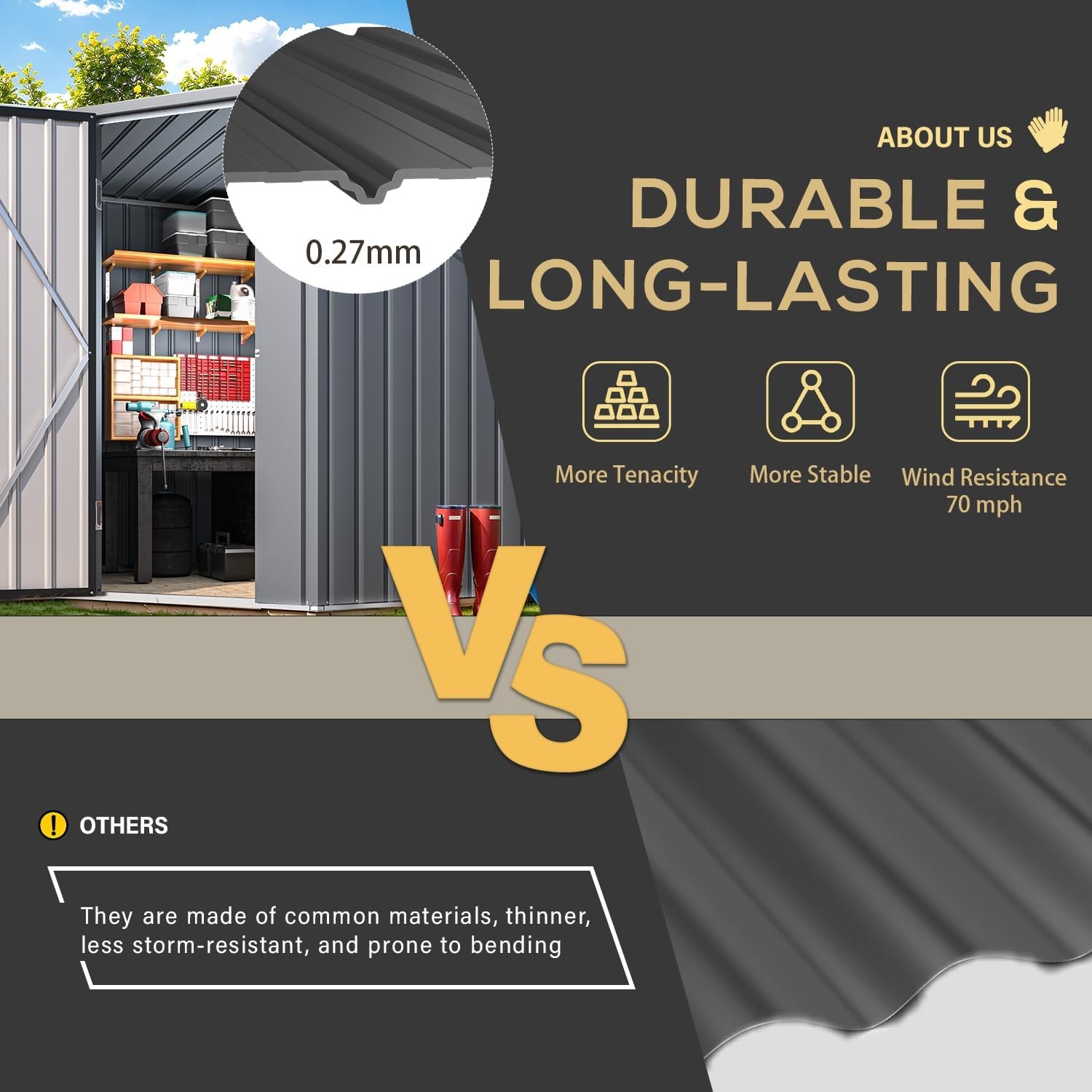 Corner 6x6 Metal Steel Storage Shed with Windows and Doors