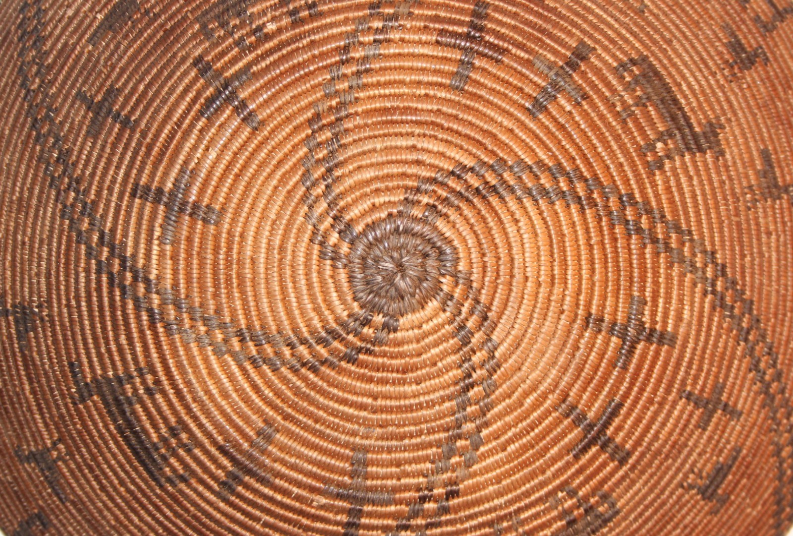 Vintage Apache Pictorial Basketry Tray with Animals, Birds and Crosses