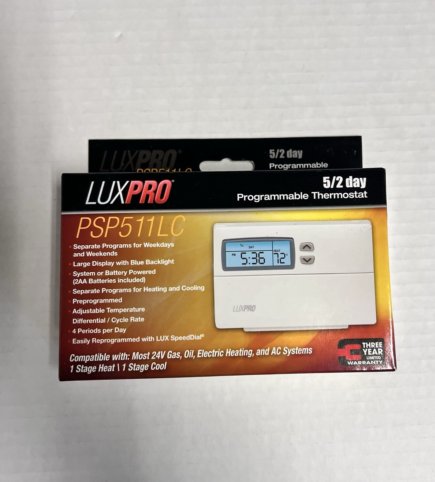 LUXPRO Contractor Grade Programmable Thermostat PSP511LC Heat New