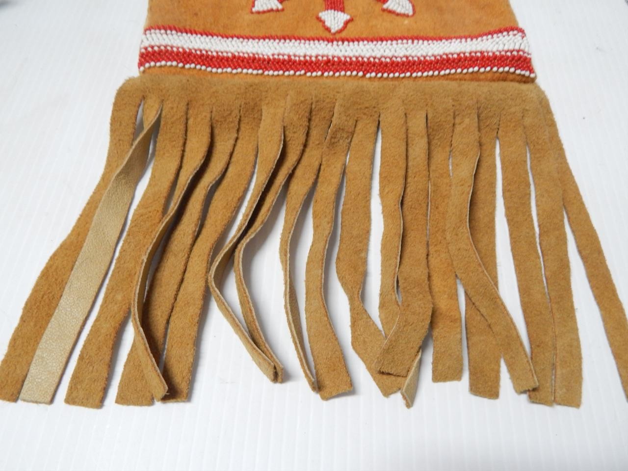 MID CENTURY PLAINS CREE INDIAN PONY BEADED TOBACCO BAG / POUCH - CLEAN !