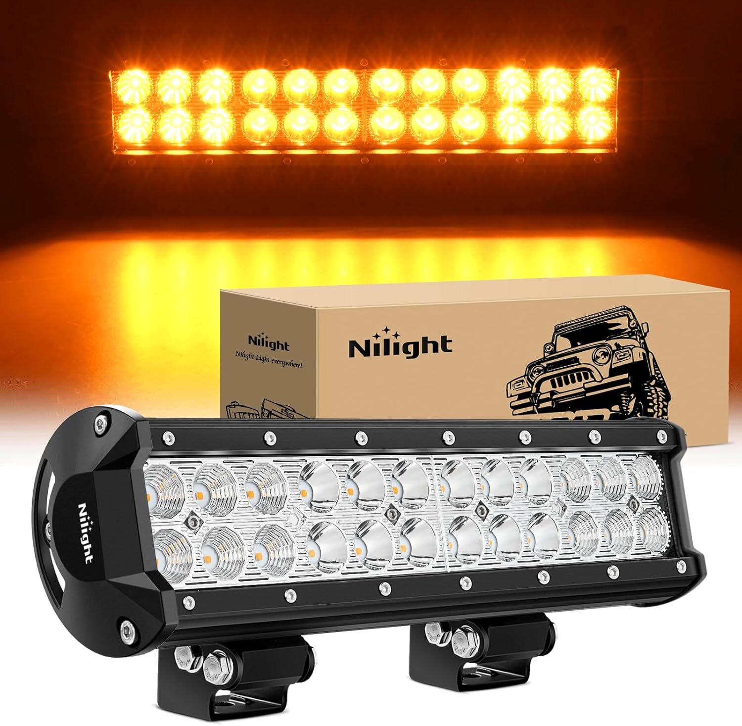 Nilight LED Light Bar 12 Inch 72W Spot Flood Combo Beam Off Road Light