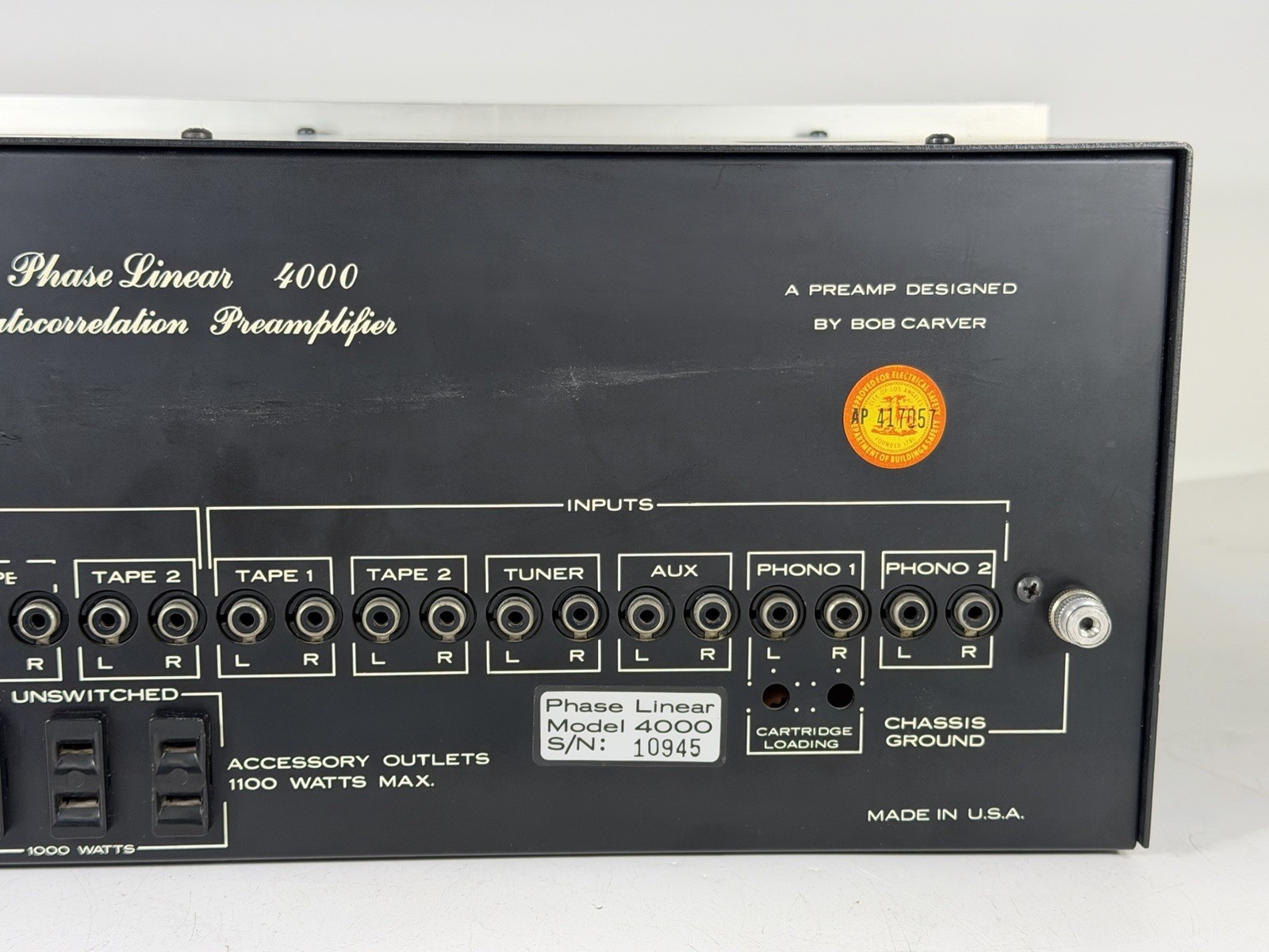 Vintage 1970s Phase Linear 4000 Audio Control Console - Power On / Need Repair