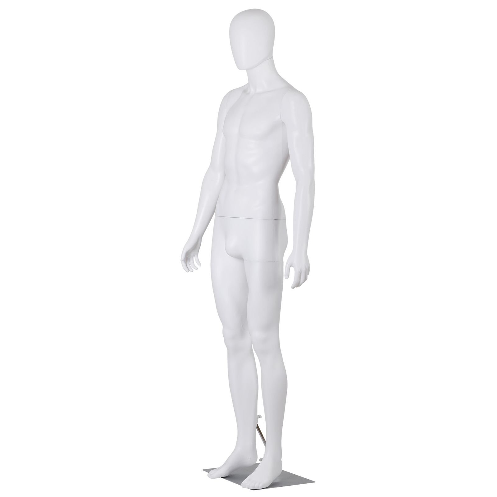 Mannequin Full Body Head Turns Sewing Dress Form 73" White Male Mannequin w/Base