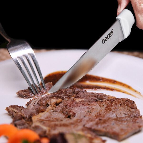 14 PCS Kitchen Knife Block Set High Carbon Stainless Steel Cutlery w/ Sharpener