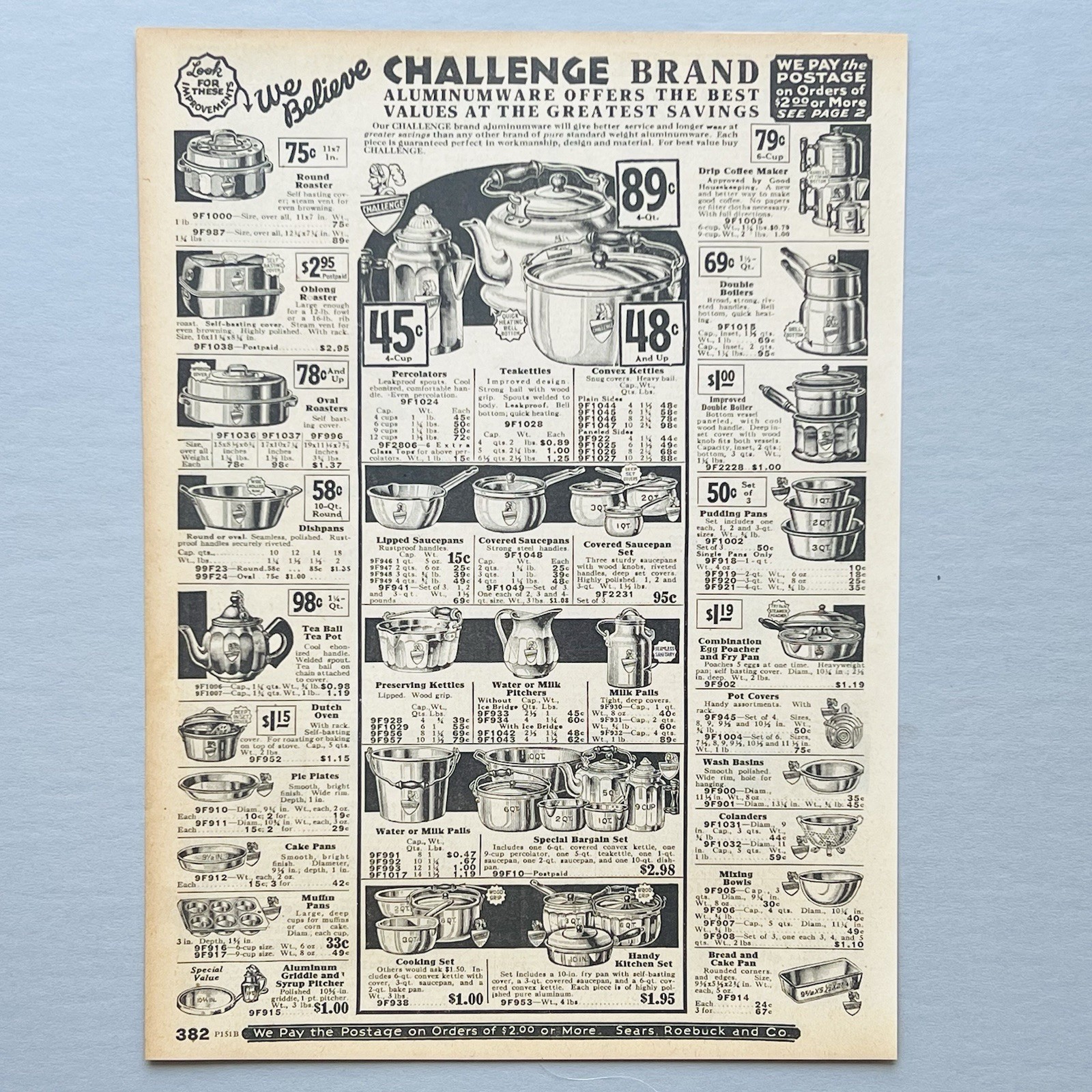 1931 KOOK-KWICK PRESSURE COOKER Sears CHALLENGE ALUMINUMWARE COOKWARE Print Ad