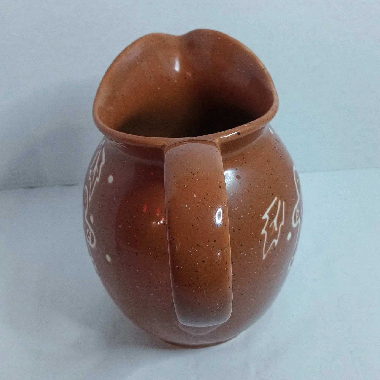 Cook's Bazaar Gourmet Collection Gingerbread Boy, Girl Speckled Glazed Pitcher