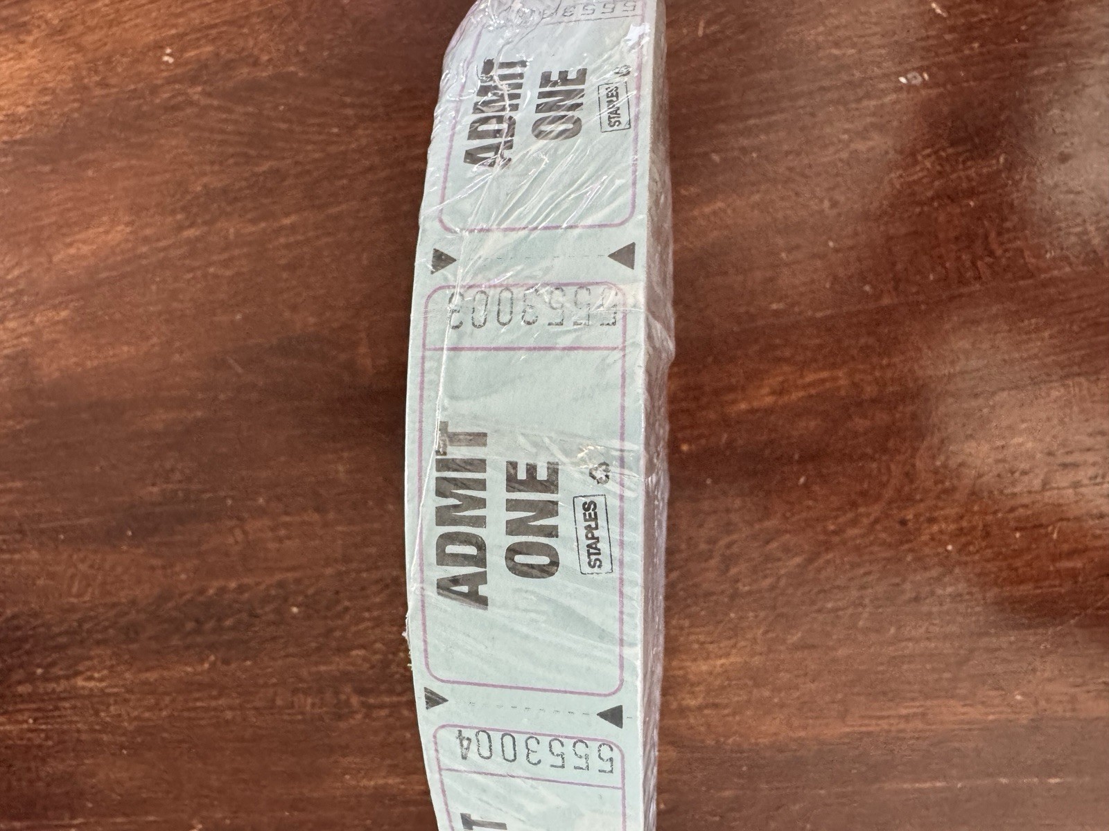 Admit One Single-Ticket Roll, Blue, Consecutively Numbered, 2000 Count Made USA