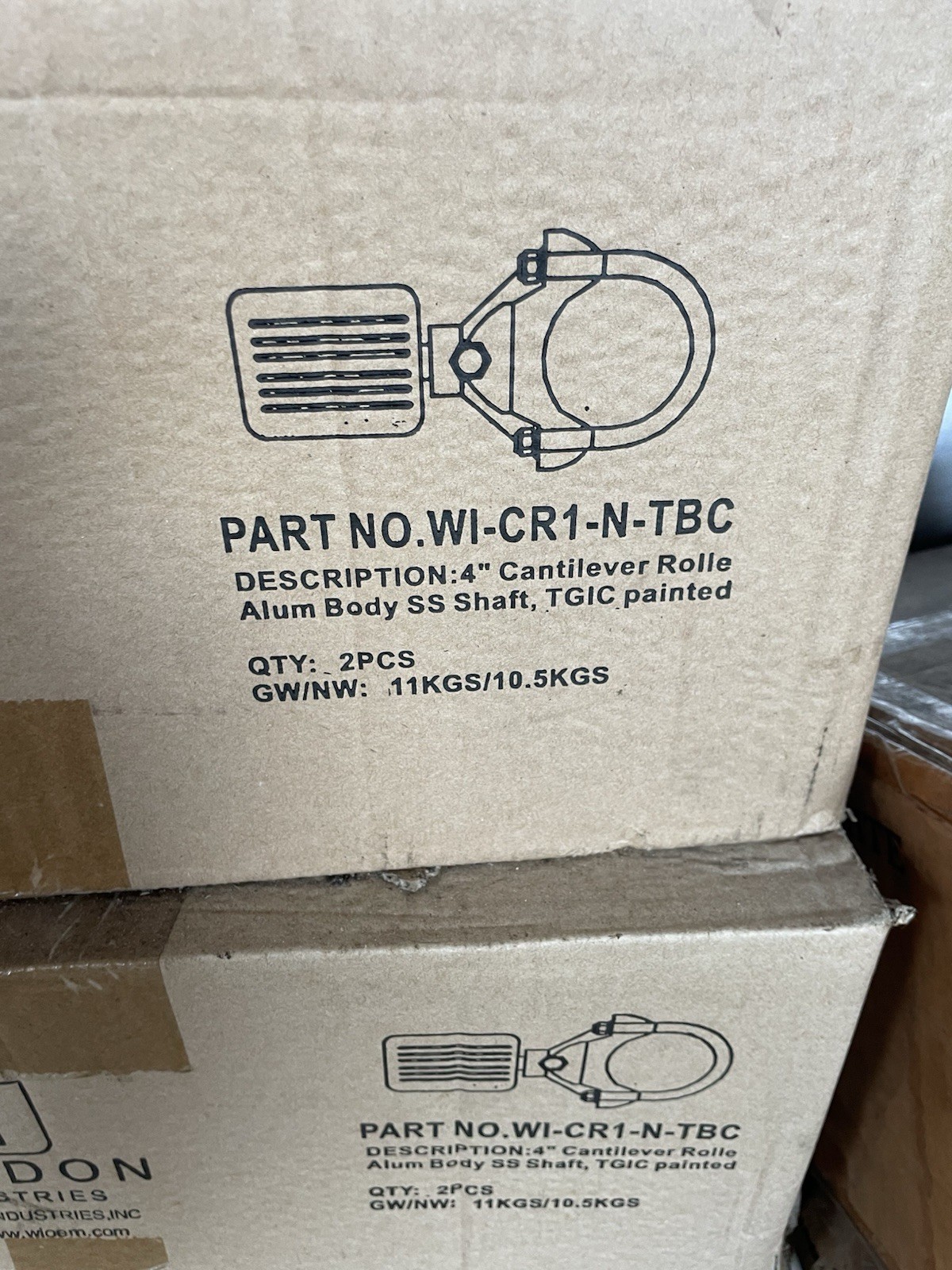 4 Pack Sliding Gate Rollers Cantilever Nylon Wheels For 2-3/8" or 2-1/2" Frame