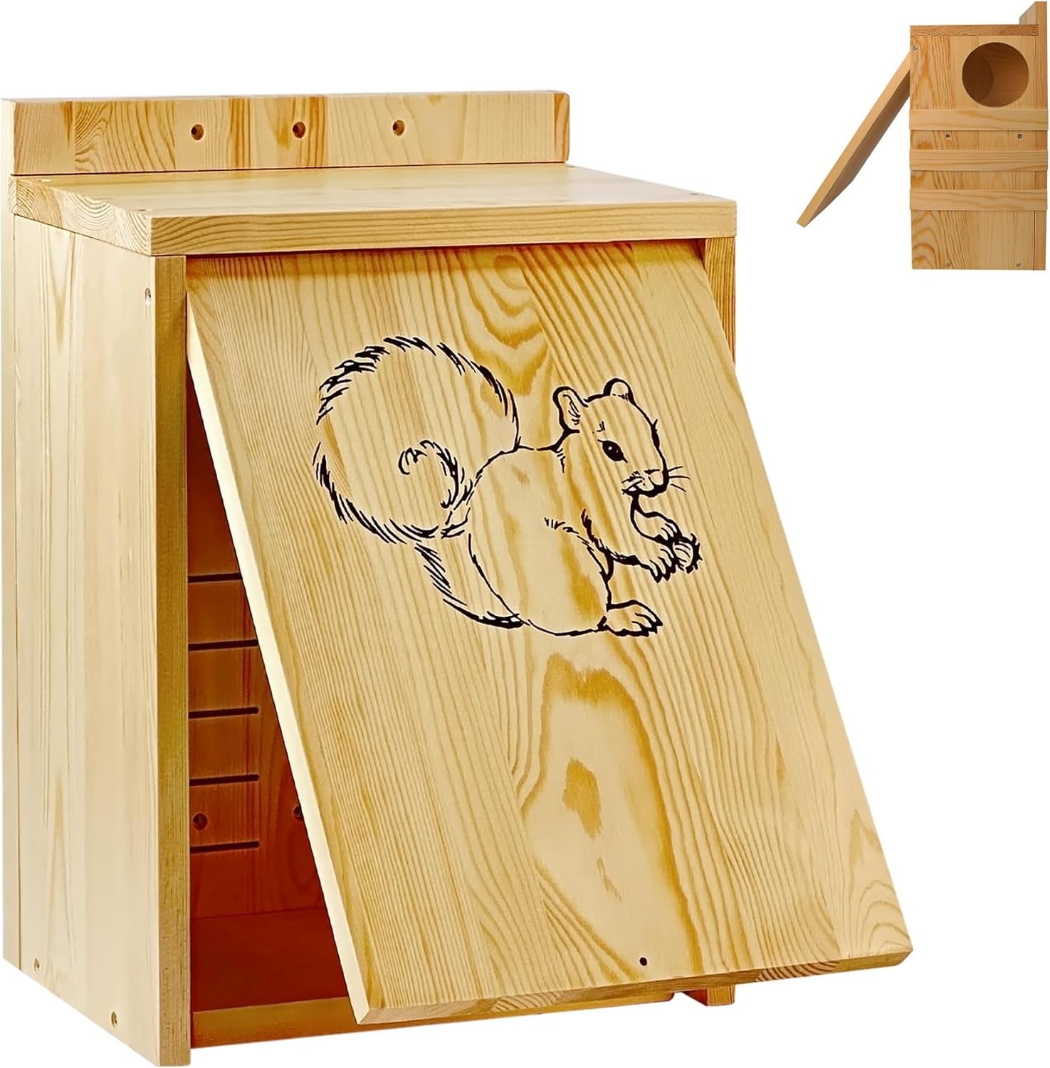 Squirrel House for Outside - Large Wood House, wooden
