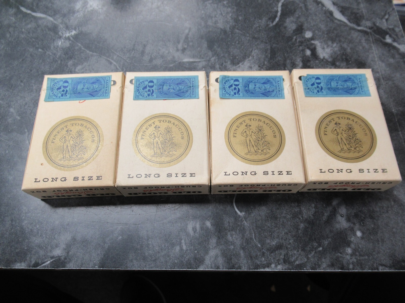 1 Vintage Used Empty Cigarette Hard Pack Paper Label Wrapper OLD GOLD Straights