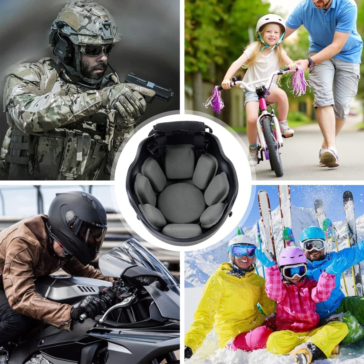 9 Universal Helmet Pads, Replacement Foam Cushion Pads For Football Helmets New