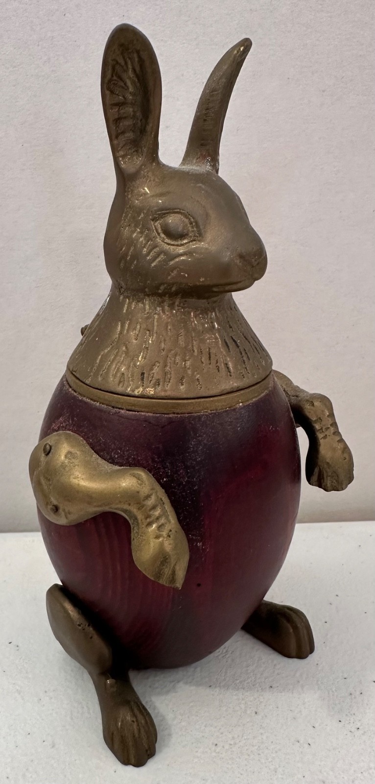 Vintage Arthur Court Bronze Rabbit Trinket Box/ Inkwell