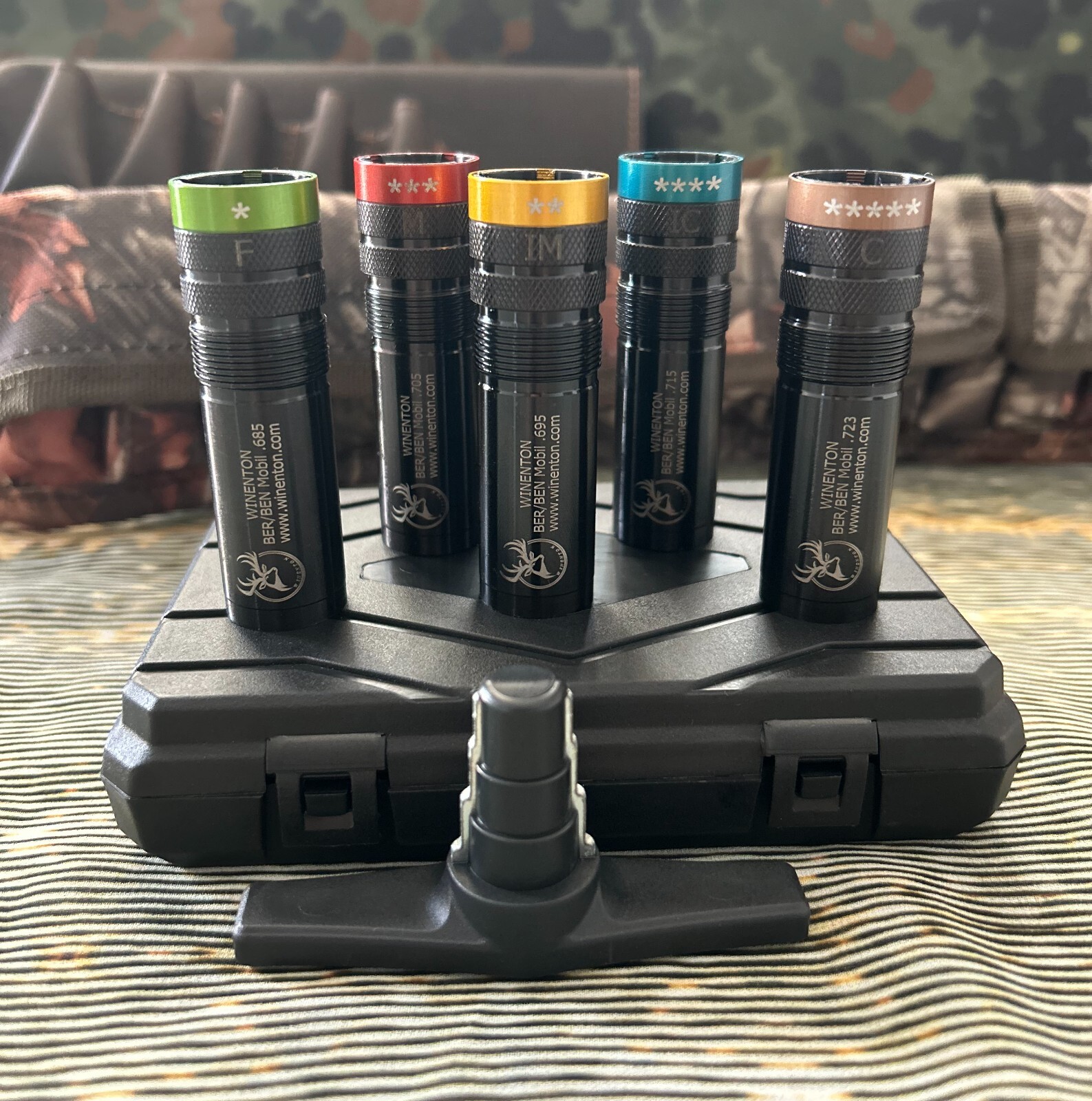 Beretta/Benelli Mobil Thread Extended Choke Tubes Set 12ga Black 5x / Winenton