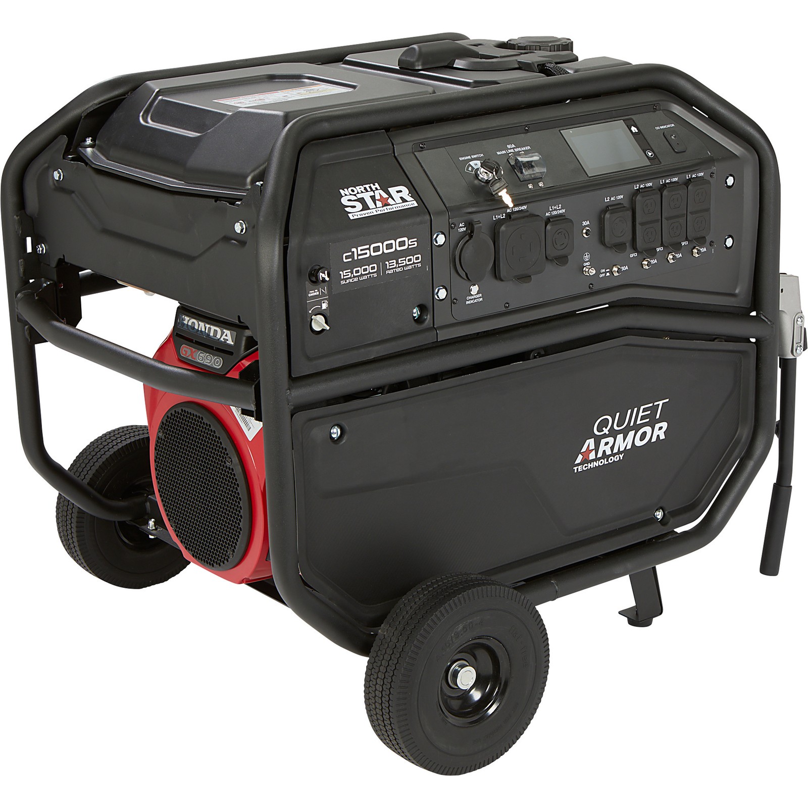 NorthStar Quiet Armor Commercial-Grade Portable Generator, Honda GX690 V-Twin