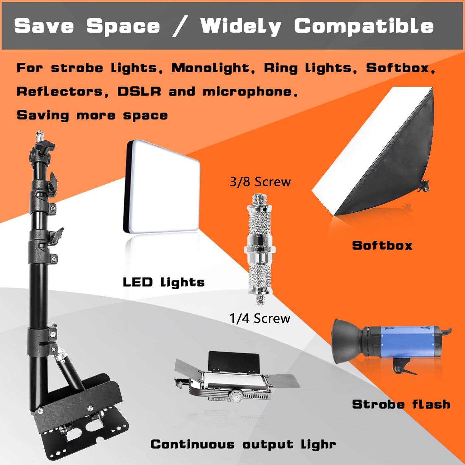 Wall Mounting Triangle Boom Arm for Ring Light, Support 180° Flexible Rotation
