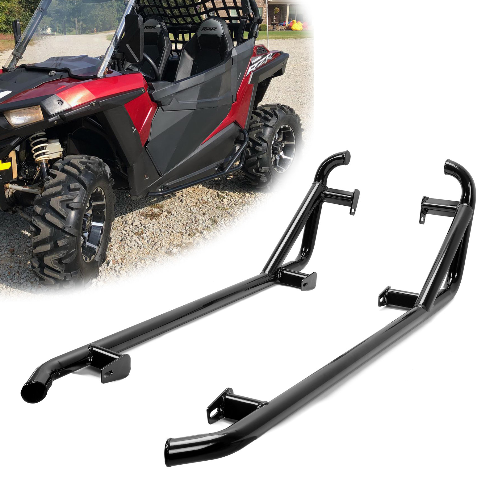 For 14-23 Polaris RZR XP 1000 900 Trail 2Dr UTV Side Steps Nerf Bars Rock Slider