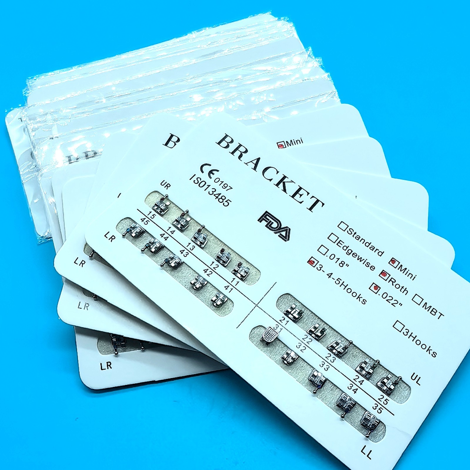 Dental Orthodontic Metal Brackets Braces Mini Roth Slot.022" Hooks 3-4-5 MIM