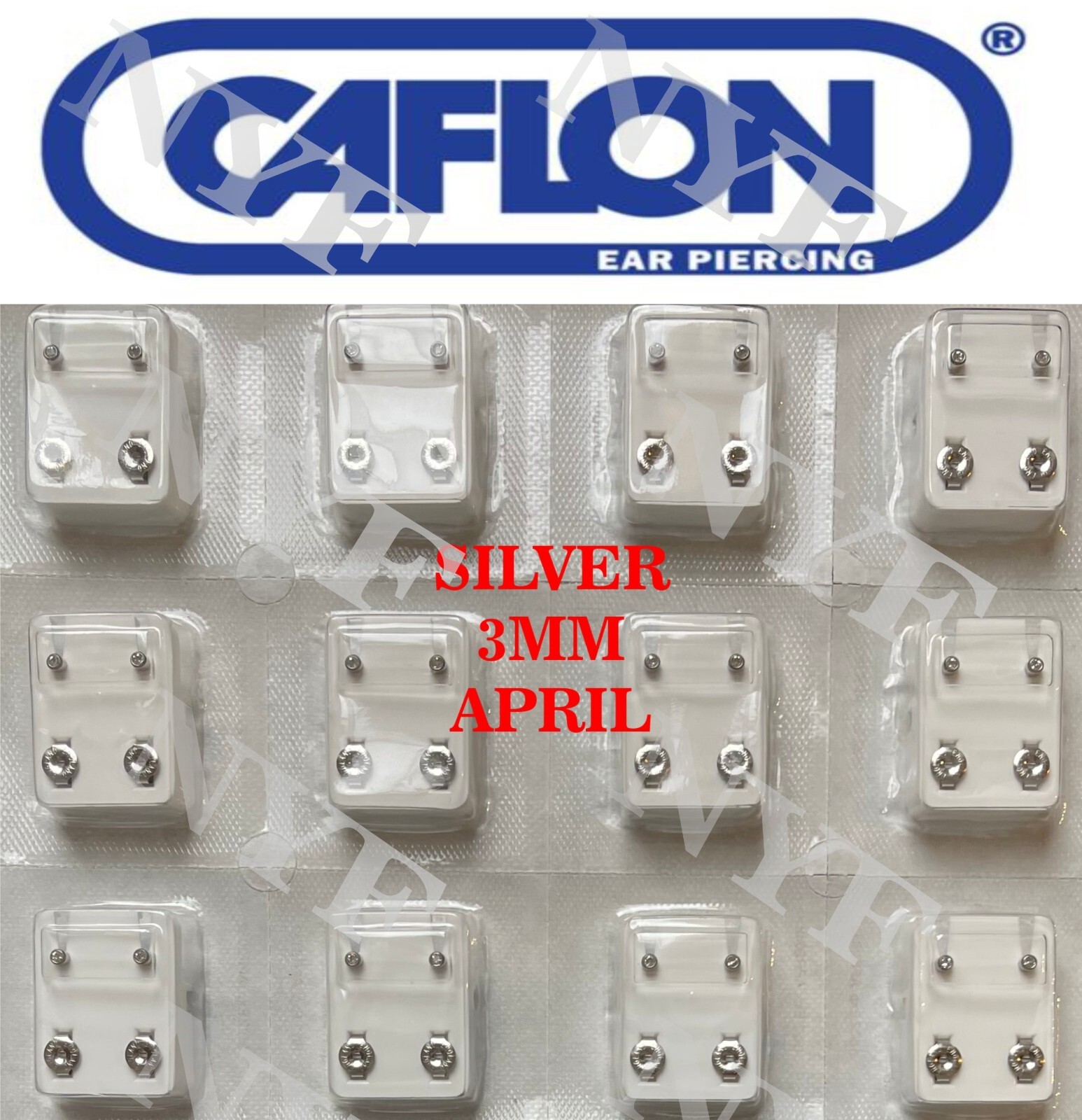 Ear Piercing Earring Studs 1 pr or 12 prs Caflon Studex Sterile Surgical Steel