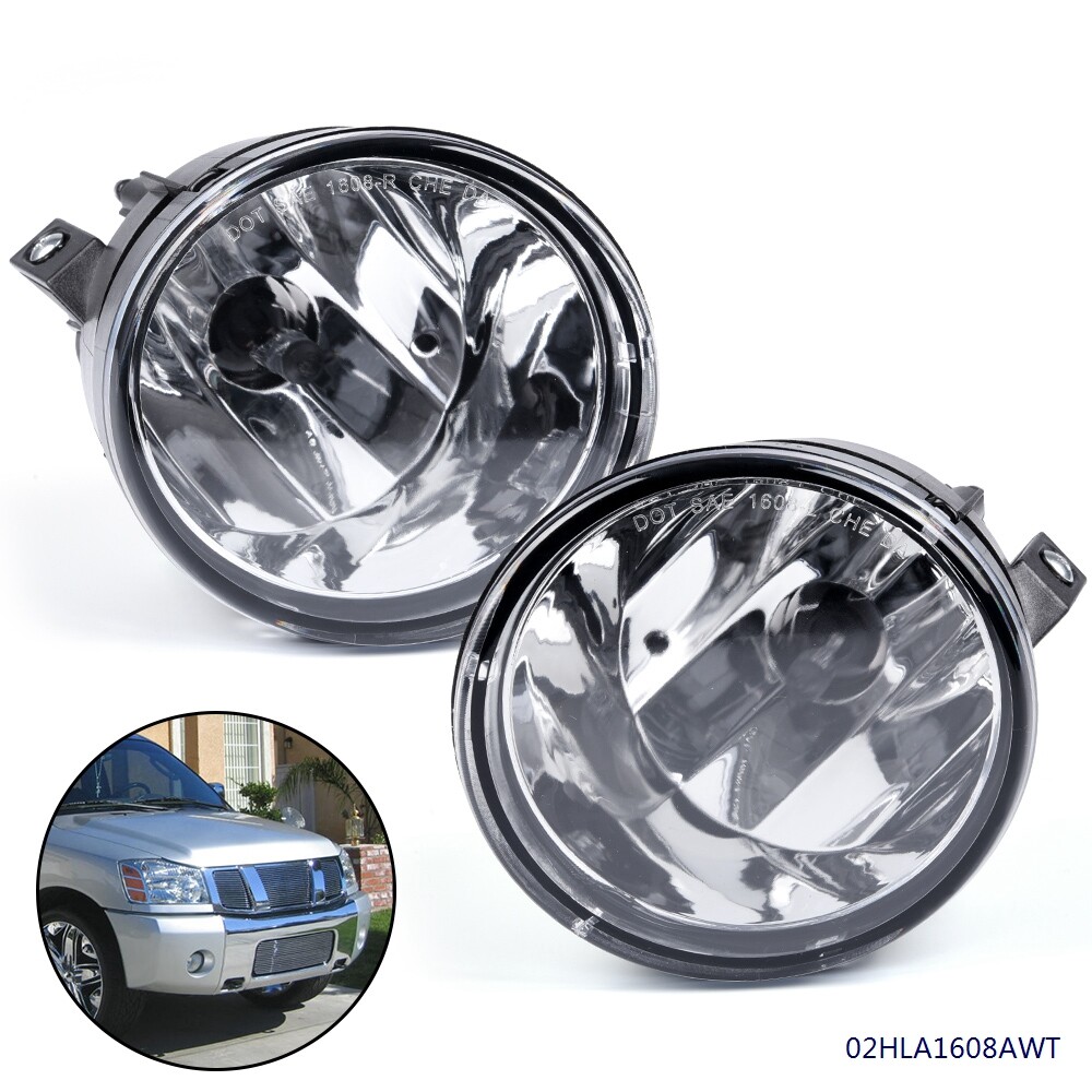 2pcs Fog Light Front Bumper Lamp+Bulbs Fit For 04-15 Nissan Titan 05-07 Armada