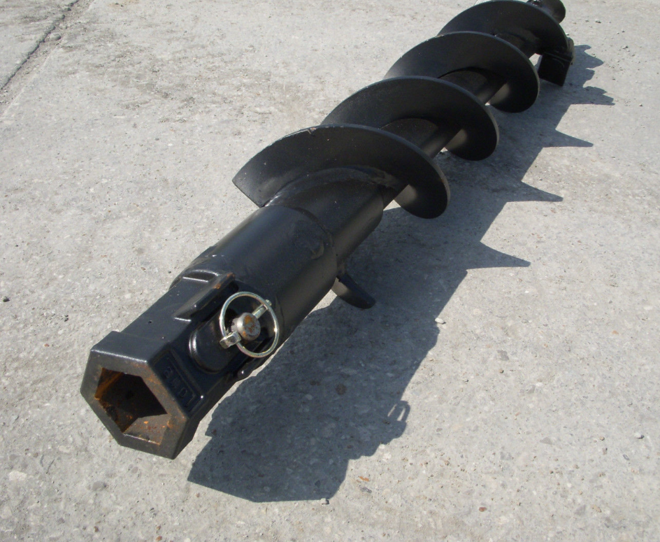 Lowe SQ-4-3 Skid Steer Auger Bit, 4in Wide, 36in Tall